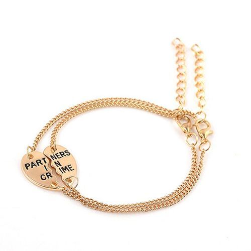 1 Pair Women's Unique Best Friends Split Heart Pendant-