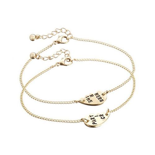 1 Pair Women's Unique Best Friends Split Heart Pendant-