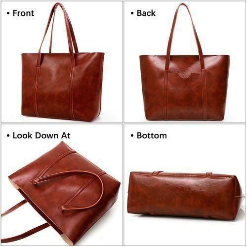 STY Ladies Shoulder Bag Women Handbags Tote Bag Large Capacity PU Color-Block Bag