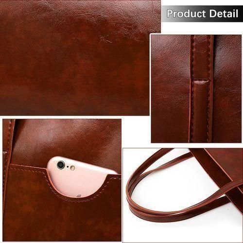 STY Ladies Shoulder Bag Women Handbags Tote Bag Large Capacity PU Color-Block Bag