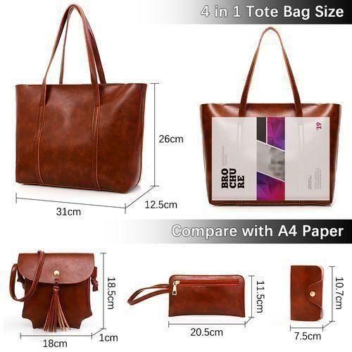 STY Ladies Shoulder Bag Women Handbags Tote Bag Large Capacity PU Color-Block Bag