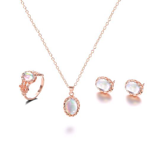 3pc Necklace Ring Earring Combination Set Necklaces Women Jewelry Set