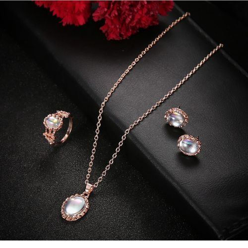 3pc Necklace Ring Earring Combination Set Necklaces Women Jewelry Set