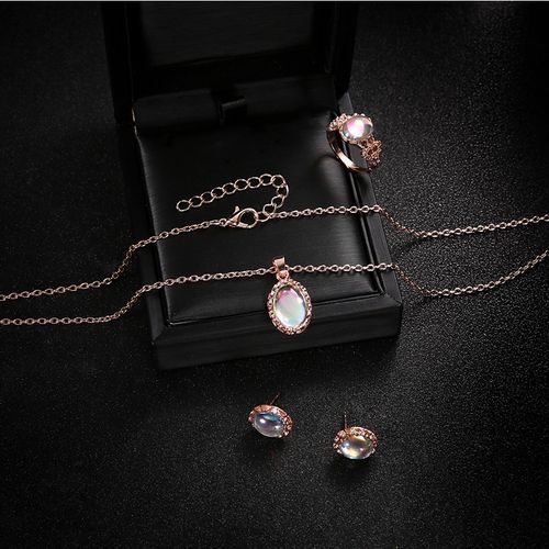3pc Necklace Ring Earring Combination Set Necklaces Women Jewelry Set