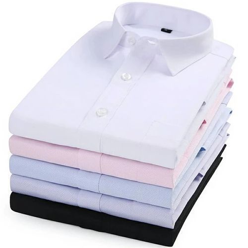 Mens Official Shirts Cotton Long Sleeve 5 Pieces - Multicolor, Color May Vary