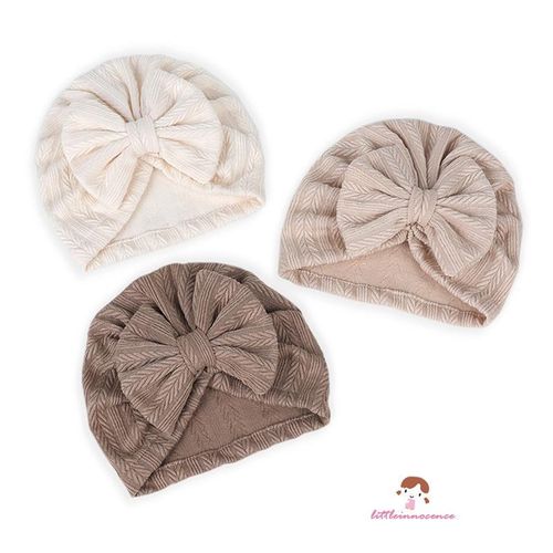 XZQ-Baby Soft Stretchy Turban Hats with Knotted Big Bow Caps Beanies Bonnets Headwraps Hair Accessories