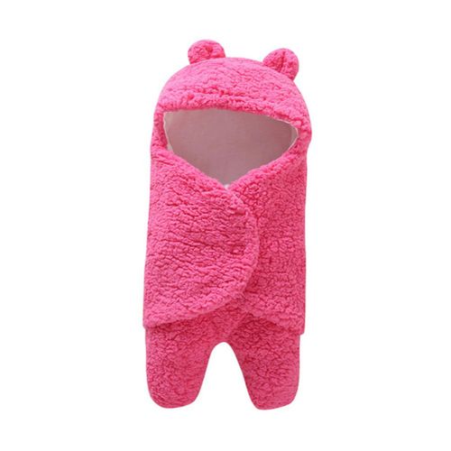 Newborn Warm Swaddle Blanket Solid Color Soft Skin-friendly Simple Baby Quilt New,Rose Red NO5115