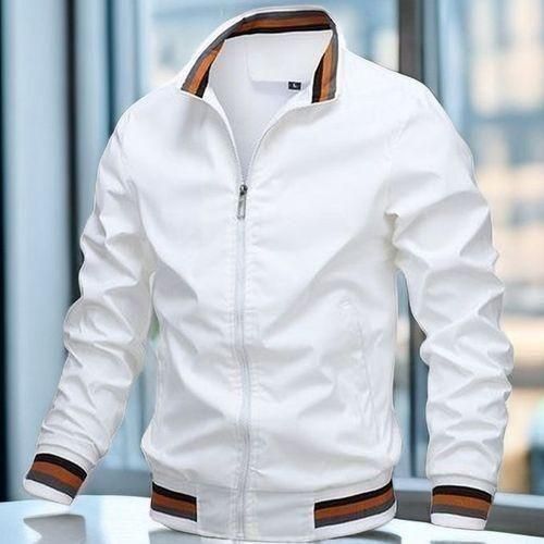 Mens Casual Sports Windbreak Lightweight Jackets  -  White