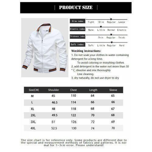 Mens Casual Sports Windbreak Lightweight Jackets  -  White