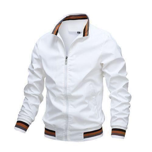 Mens Casual Sports Windbreak Lightweight Jackets  -  White