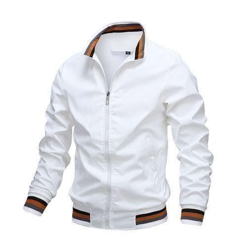Mens Casual Sports Windbreak Lightweight Jackets  -  White