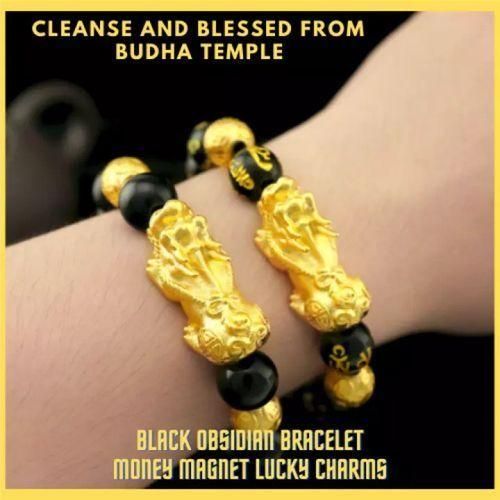 Fortified Feng Shui Black Obsidian Wealth Bracelet And Ring