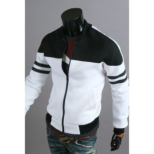 Berrykey Mens Lightweight Winter Varsity Jackets Comfort Casual Sport White