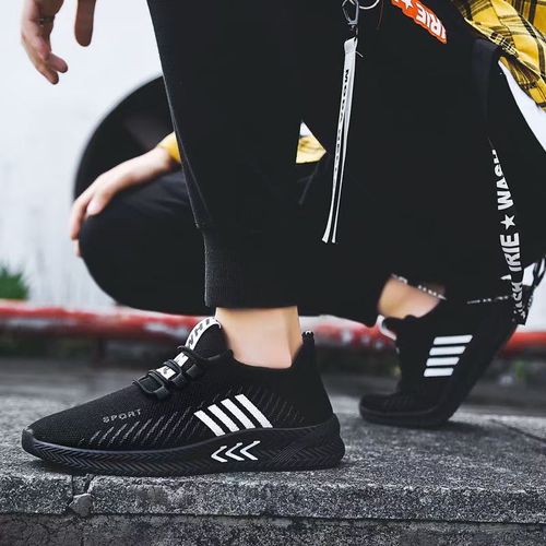 BLWOENS Fashion Lace Up Sneakers Men's Shoes-Black