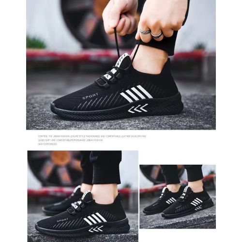 BLWOENS Fashion Lace Up Sneakers Men's Shoes-Black