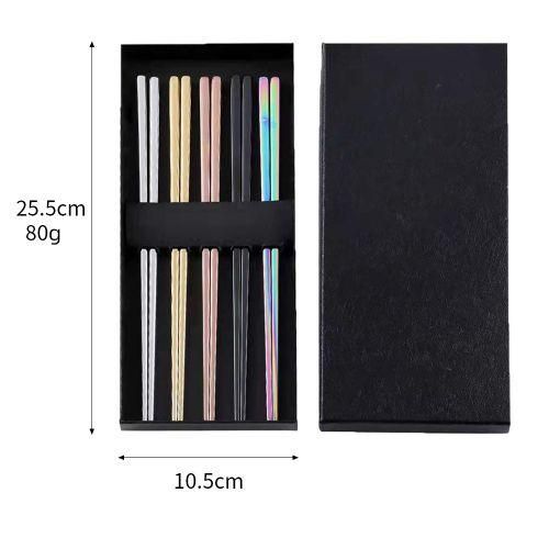 Titaniumplated 304 Stainless Steel Chopsticks Goldplated