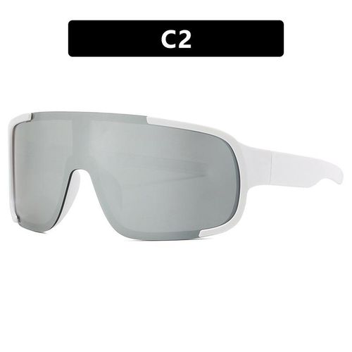 European and American Outdoor Sports Riding Silver Glasses Mountaineering Night Riding Sunglasses One-Piece Eye Protection Bicycle Glass Sunglasses Men and Women
