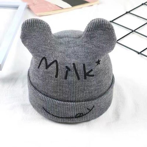 Baby hat infant knitted hat cute bear autumn and winter newborn beanie