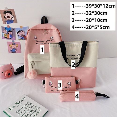 Mateamoda 4 PCS Women Bags Backpacks Ladies Bags Handbags School Bags Purse Tote Bags