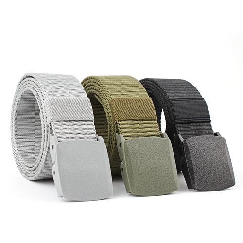 Pack OF 3 Military, Canvas Men's Belts - Black, Green, Silver
