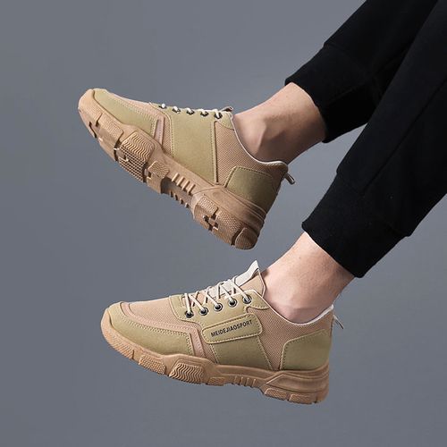 Men's Outdoor Sneakers Casual Breathable Hiking Shoes - Khaki