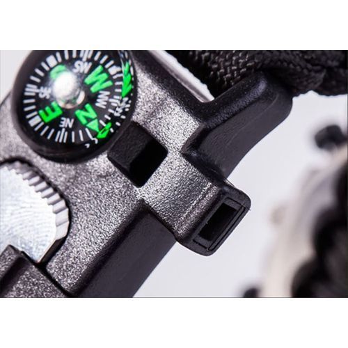 Outdoor Multifunctional Survival Wristband Men's  Watch With Compass And Whistle