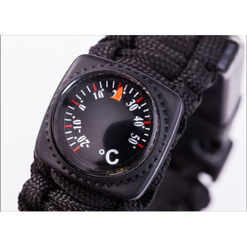 Outdoor Multifunctional Survival Wristband Men's  Watch With Compass And Whistle