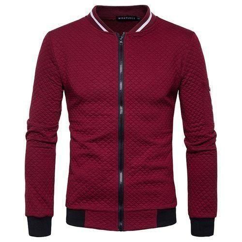 Berrykey Mens Zipper Comfort Blazers Windbreak Lightweight Jackets Coats Burgundy