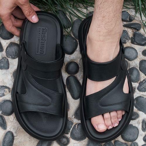 Men's Palm Sandals Shoes Comfortable Soft Sole Casual Black