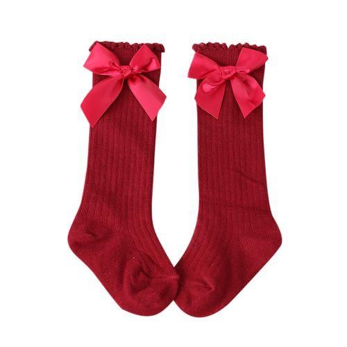 Bow Toddlers 2021 Socks Long Soft Knee Kids High Big Girls