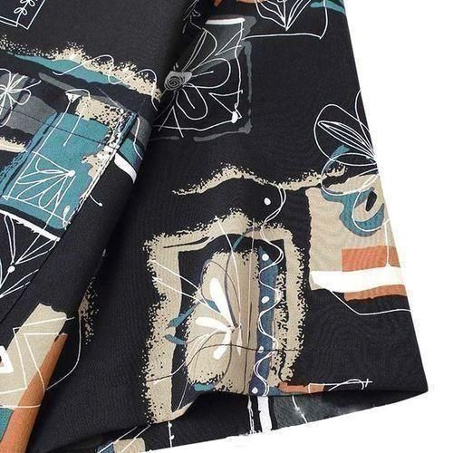 Berrykey Men's Hawaiian Ink Print Short Sleeve T-Shirt Casual Tops-Multicolor