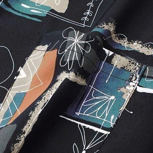 Berrykey Men's Hawaiian Ink Print Short Sleeve T-Shirt Casual Tops-Multicolor