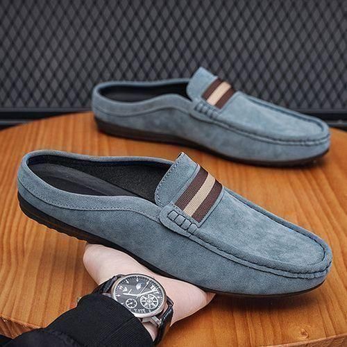 Mens Casual Half Loafers & Slip-ons Palm Slippers Open Shoes Blue