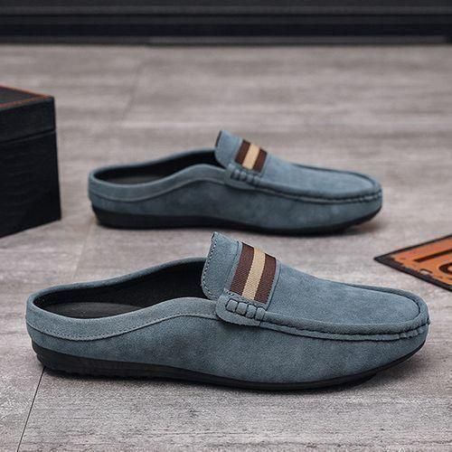 Mens Casual Half Loafers & Slip-ons Palm Slippers Open Shoes Blue