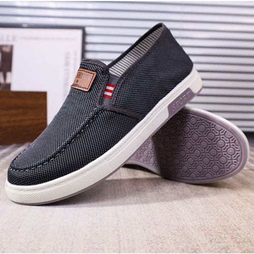Men's Canvas Shoes Casual Work Anti-slip Wear-resistant - Grey