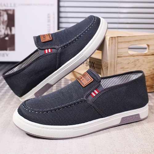 Men's Canvas Shoes Casual Work Anti-slip Wear-resistant - Grey