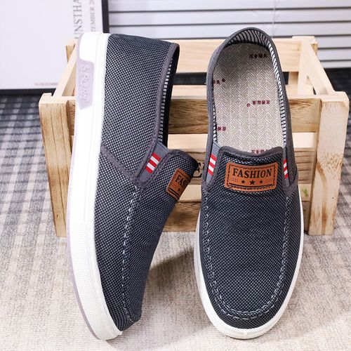 Men's Canvas Shoes Casual Work Anti-slip Wear-resistant - Grey