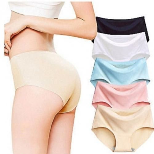 Seamless Ladies Panties Ice Silk, 6 Pieces, Multicolor