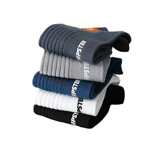 Men's Pure Cotton Socks Simple Style Letter Short Tube - 6 Pairs Random Color