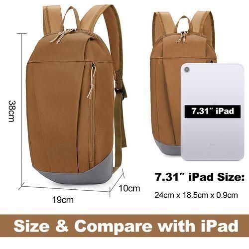 STY Teenager Small Backpack Unisex Mini Sport Bag Simple School Bag - Khaki