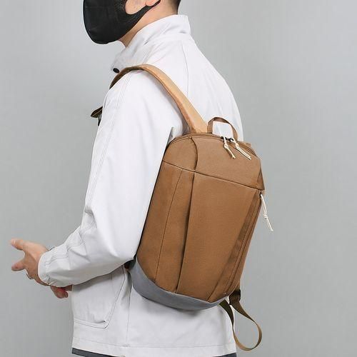 STY Teenager Small Backpack Unisex Mini Sport Bag Simple School Bag - Khaki