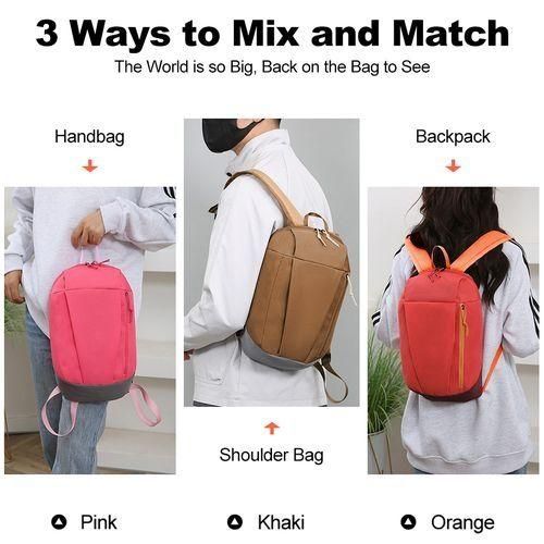 STY Teenager Small Backpack Unisex Mini Sport Bag Simple School Bag - Khaki