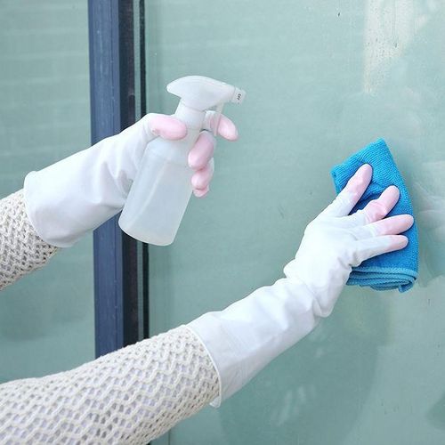 5 Pairs Sale Shark Housework Cleaning PVC Latex Gloves Waterproof Thicken Laundry Washing Gloves (Blue)