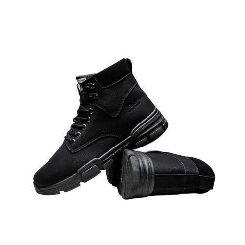 Men's High Top Martin Boots Casual Tactical Combat Outdoor Hiking Shoes Black