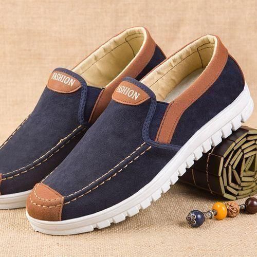 Mens Slipon Shoes Loafers Canvas Casual Sneaker Blue