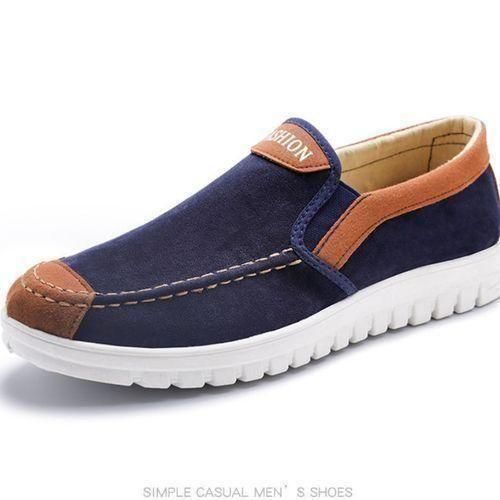 Mens Slipon Shoes Loafers Canvas Casual Sneaker Blue