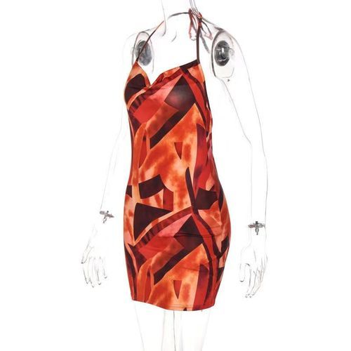 New Slim-fit, Backless Dress With Hips-Multicolor