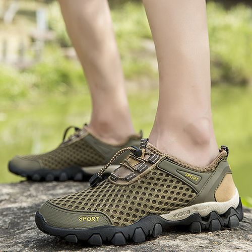 Men's Outdoor Hiking Shoes Anti-Slip Sneakers Breathable - Brown