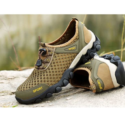 Men's Outdoor Hiking Shoes Anti-Slip Sneakers Breathable - Brown
