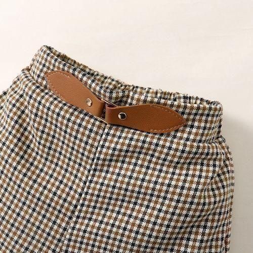 Catpapa 1-6 Years Kid Girl Clothing Set Ruffler Short Sleeves T-shirt Plaid Shorts 2PCS-multicolor